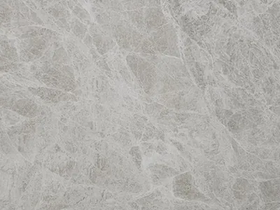 Vanilla Spider natural stone slab — light grey with a fine web of veins